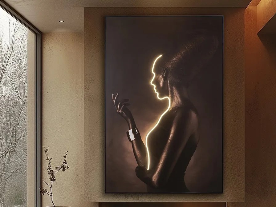 Tablou de perete decorativ cu iluminat Silueta