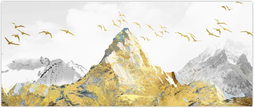 Tablou - Munte auriu (120x50 cm)