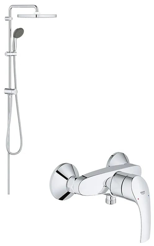 Set Coloana dus Grohe Vitalio palarie patrata 25 cm, baterie cabina dus Eurosmart (26698000, 33555002 )