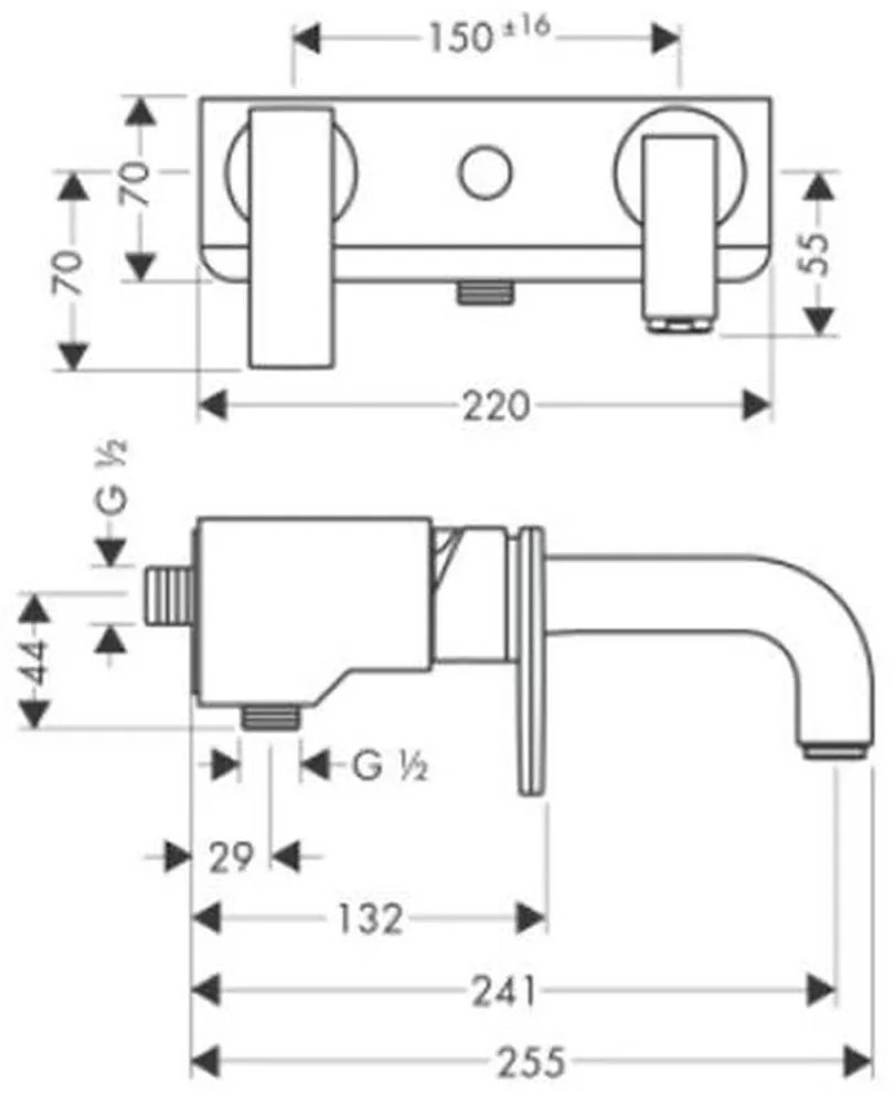 Baterie cada crom Hansgrohe Axor Citterio