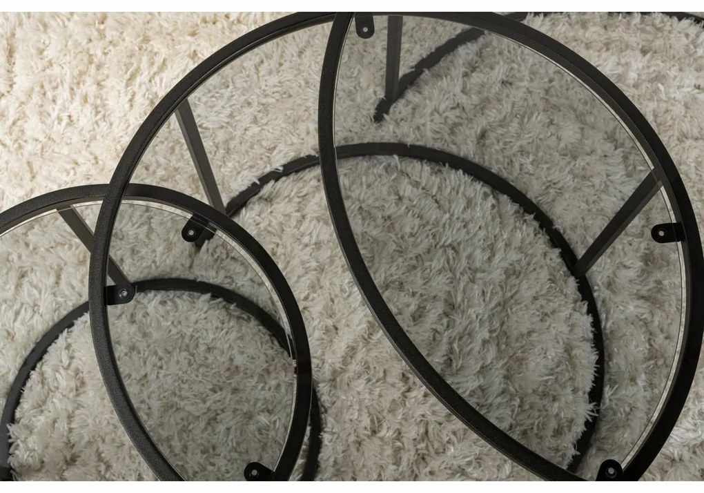 Set de măsuțe de cafea Aurum Black and Grey80 cm, 3 buc.