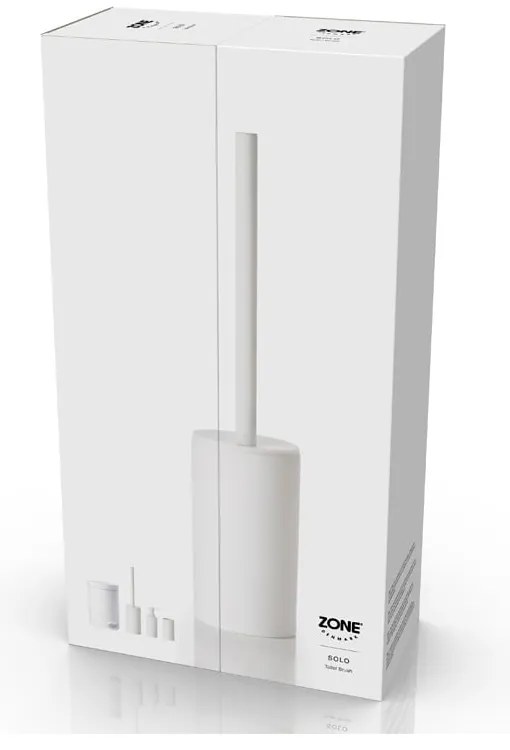 Perie WC din porțelan Zone Solo White, alb