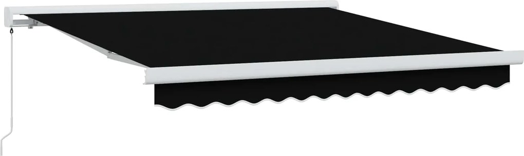 vidaXL Cortina Retractabilă Negru 350 x 250 cm Stofă și Metal