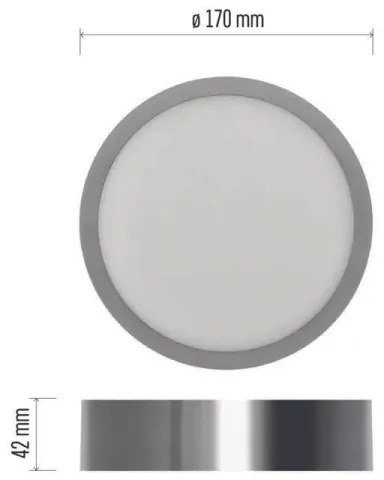 Plafonieră LED/12,5W/230V 3000/3500/4000K d. 17 cm crom