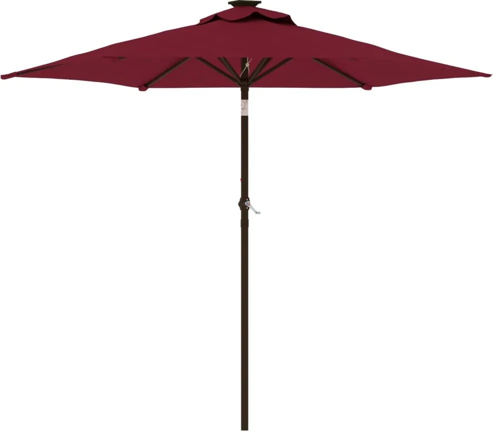 vidaXL Umbrelă soare grădină stâlp din oțel roșu bordo 225x225x212 cm