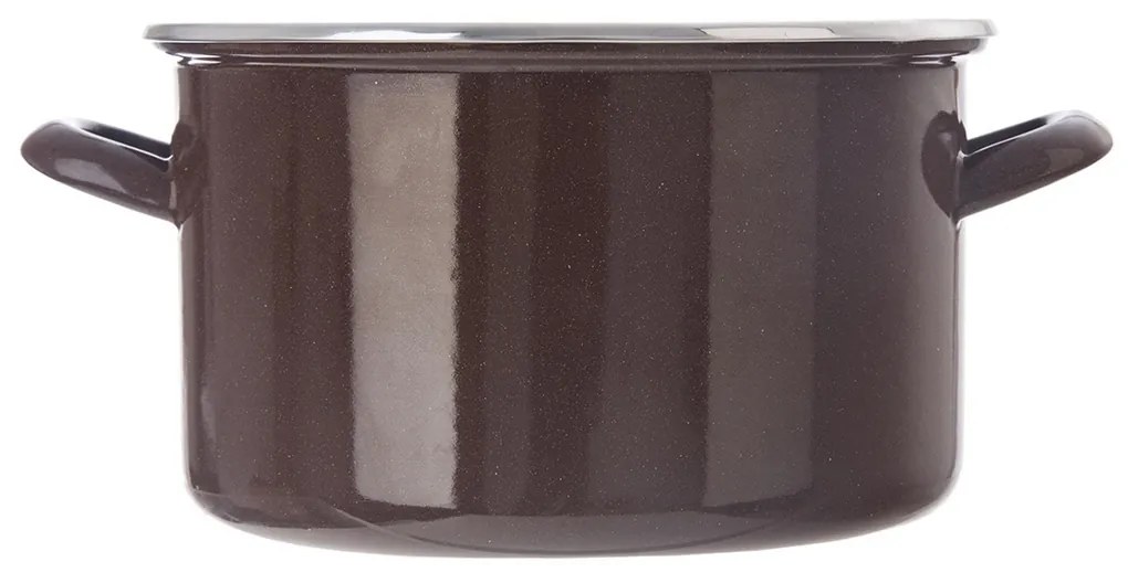 Orion Oală emailată cu margine Brown, 4 l, 4 l
