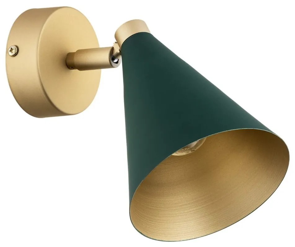 Aplica de perete / tavan cu spot directionabil design modern Lucinda verde, auriu