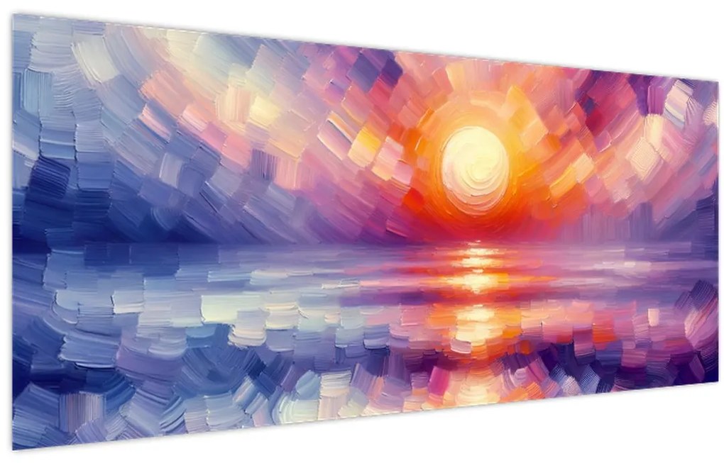 Tablou - Apus de soare artistic colorat (120x50 cm)