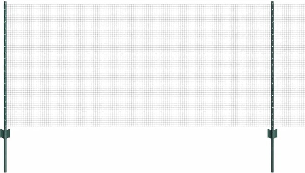 vidaXL Gard cu Stâlp Verde 1 x 50 m Oțel și PVC