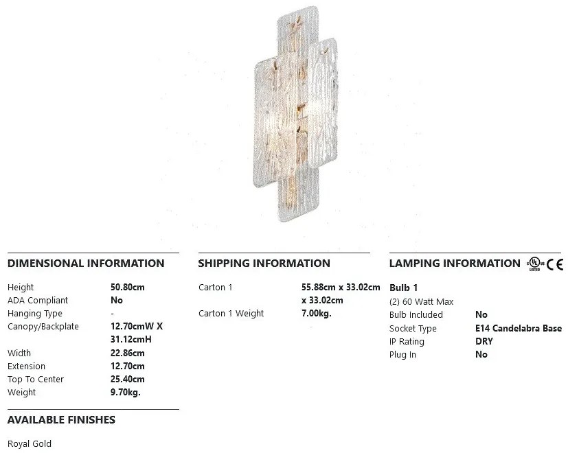 Aplica de perete LUX design deosebit PIEMONTE lucrata manual, cu 2 surse de lumina