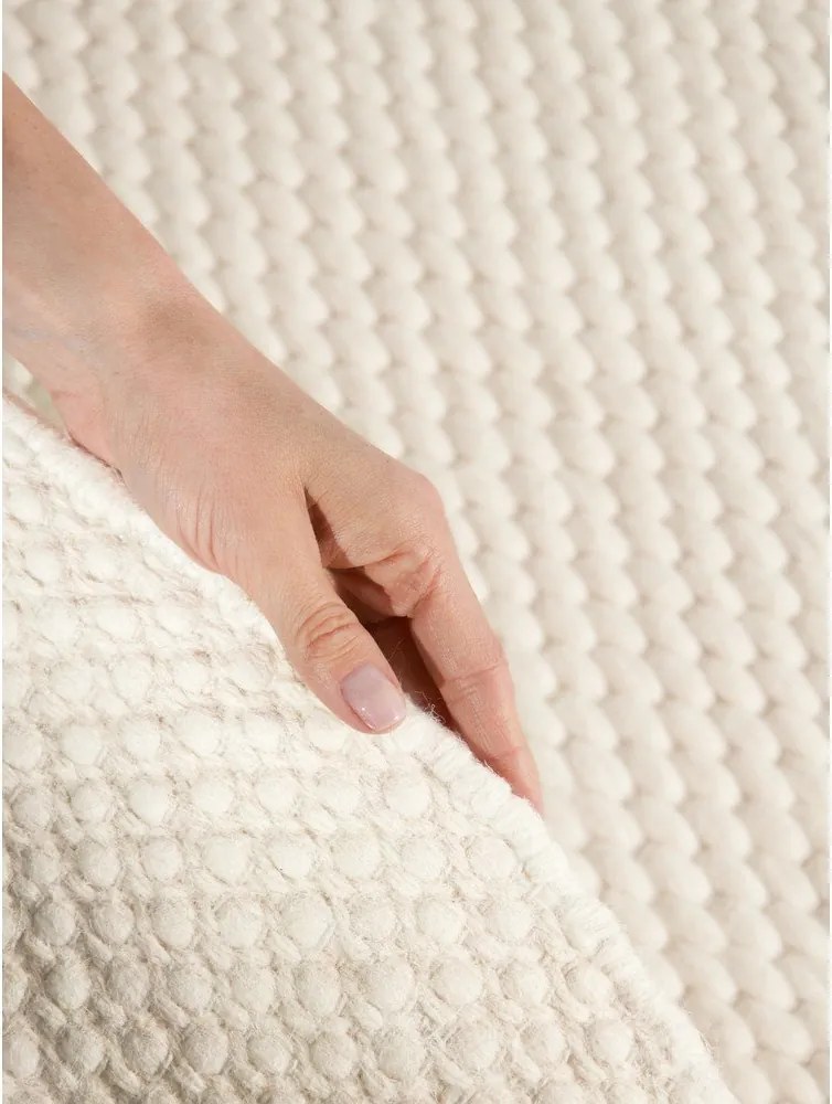 Covor crem țesut manual rotund din lână ø 160 cm Lyon Beans – Elle Decoration