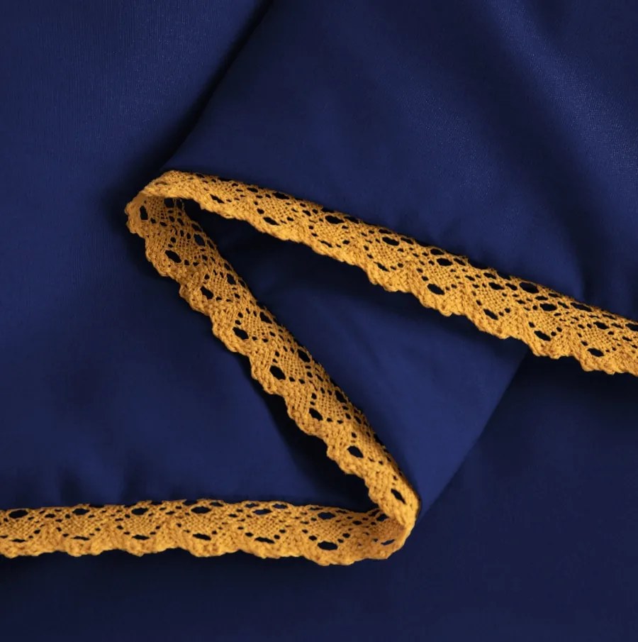Lenjerie de pat din microfibra LACELLE albastru inchis Dimensiune lenjerie de pat: 70 x 80 cm | 140 x 200 cm