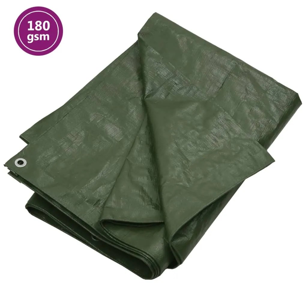 vidaXL Prelată 180 g/m², verde, 3x3 m, HDPE