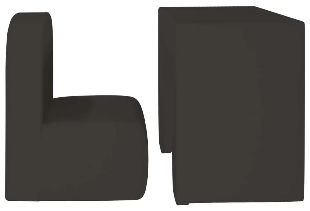 Canapea pentru copii 2-in-1, negru, piele ecologica Negru