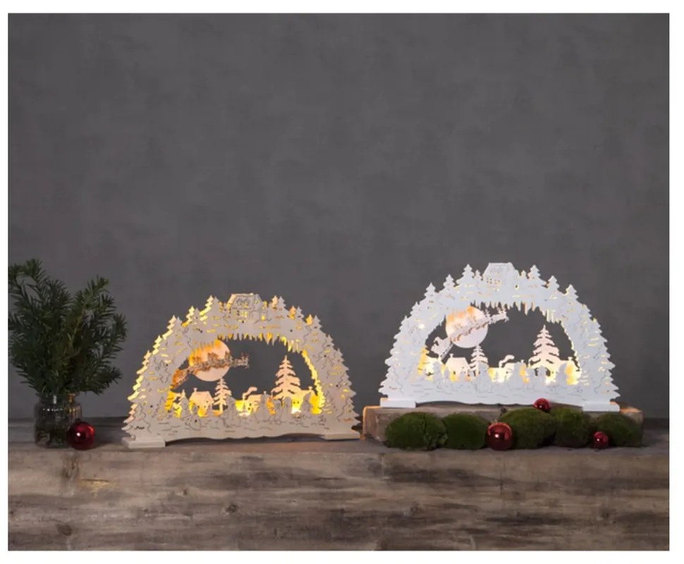Decorațiune luminoasă cu LED Star Trading Ulm, înălțime 27 cm, alb