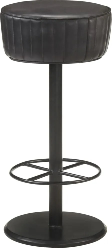 vidaXL Scaun de bar, negru, piele naturală