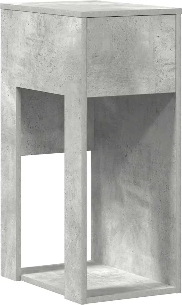 vidaXL Suport turn computer cu sertar gri beton 30x44x74 cm