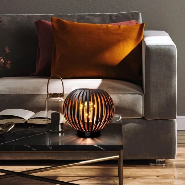 Lampă LED decorativă de masă Solight WO3102 LED/3xAA negru/cupru