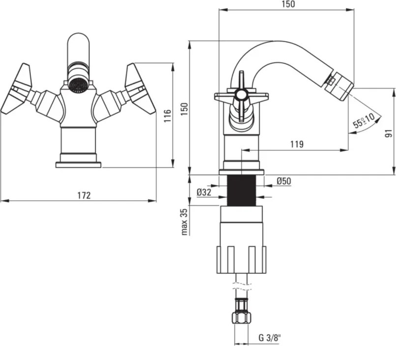 🖤 TEMISTO – Baterie pentru bideu – Cod BQT_N30D