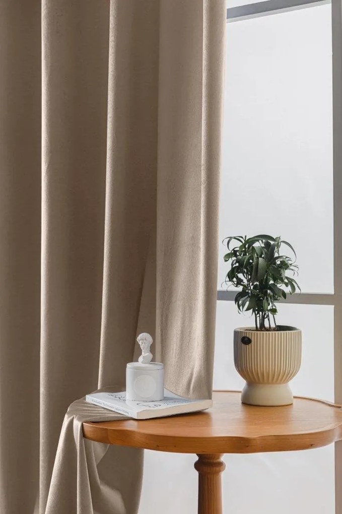Draperie din catifea opaca bej VELVET 140x250 cm