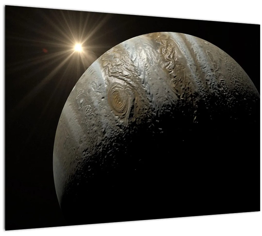 Tablou pe sticlă cu planetă în cosmos (70x50 cm)