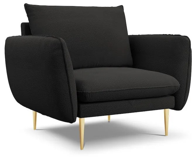 Fotoliu tapitat Vienna plusat/picioare gold – L95 x l92 x h95 cm