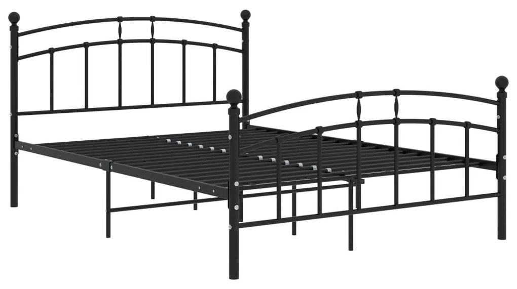 324985 vidaXL Cadru de pat, negru, 200 x 200 cm, metal