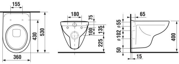 JIKA H8663810000001- Vas WC suspendat + capac WC LYRA duroplast/alb