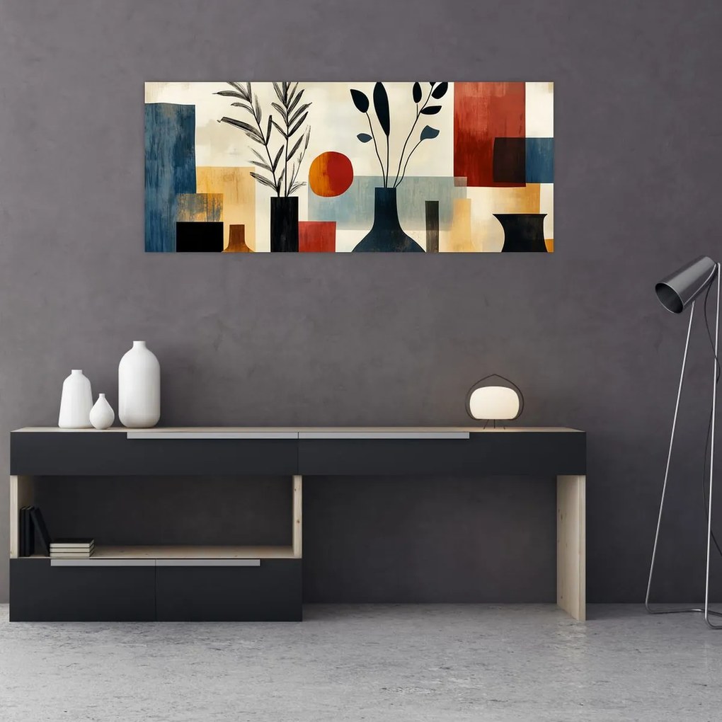 Tablou - Vaze cubiste (120x50 cm)