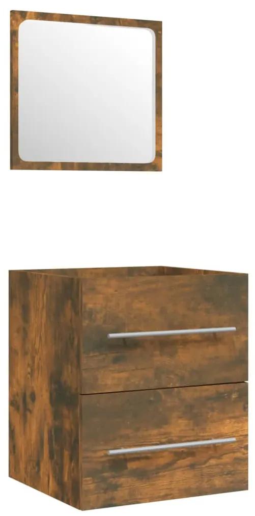 Dulap chiuveta bazin incorporat stejar fumuriu lemn prelucrat