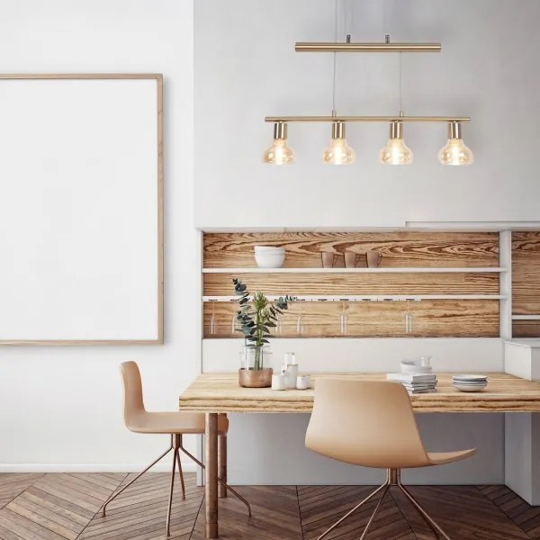 Rabalux 5551 - Lustră pe cablu HOLLY 4xE14/40W/230V auriu