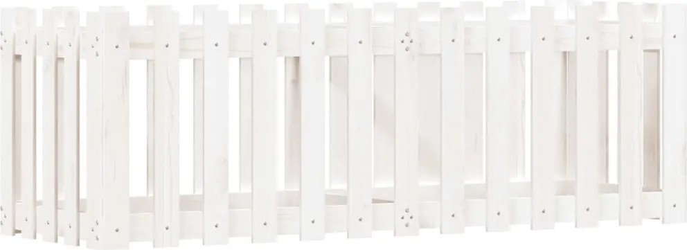 vidaXL Pat înălțat grădină design gard alb 150x50x50cm lemn pin tratat