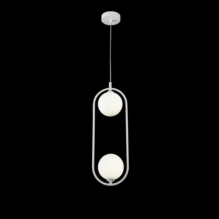 Lustra / Pendul design modern cu 2 surse de lumina Ring alb MYMOD013PL-02W