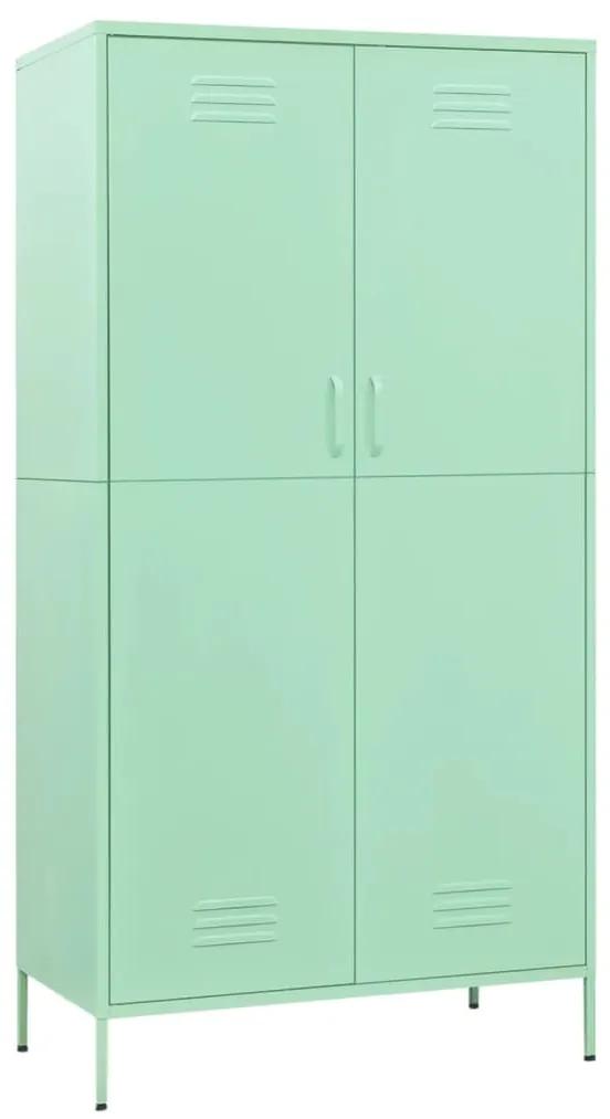 336248 vidaXL Șifonier, verde mentă, 90x50x180 cm, oțel