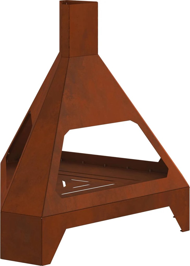 vidaXL Cuptor de foc Maro 50 x 43 x 52 cm Oțel rezistent de intemperii