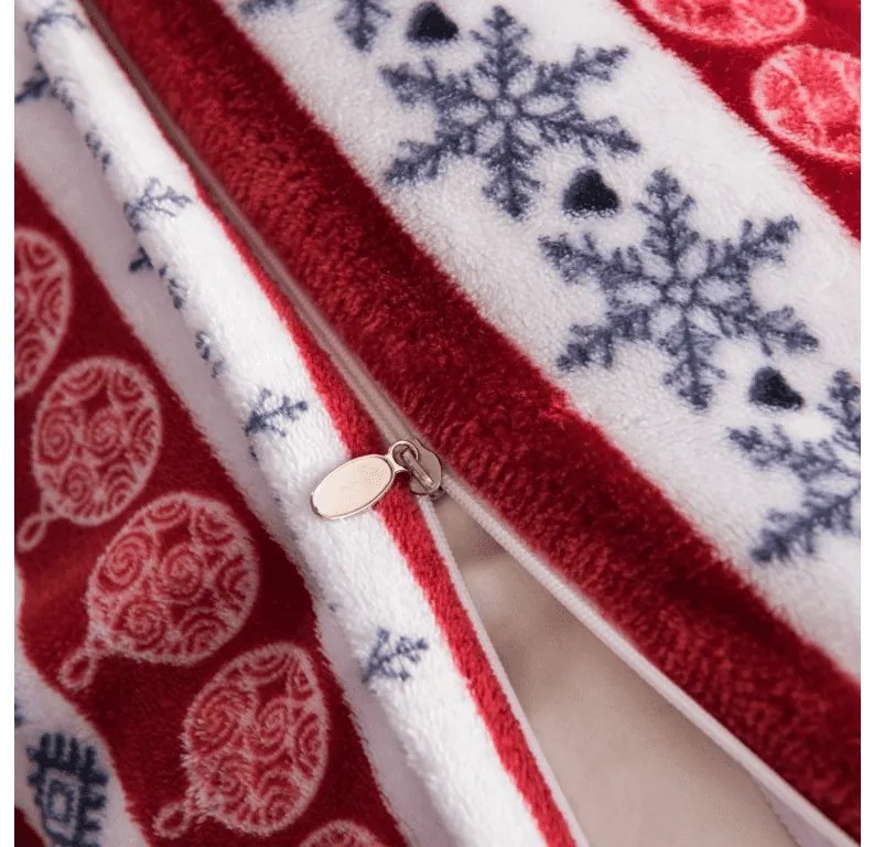 Set 2 buc Lenjerie cocolino TWINKLE CHRISTMAS colorat + Cearsaf Cocolino microplus cu elastic SOFT 180x200 cm alb, pat dublu