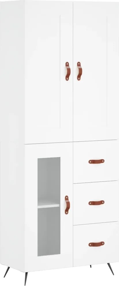 vidaXL Dulap înalt, alb, 69,5x34x180 cm, lemn compozit