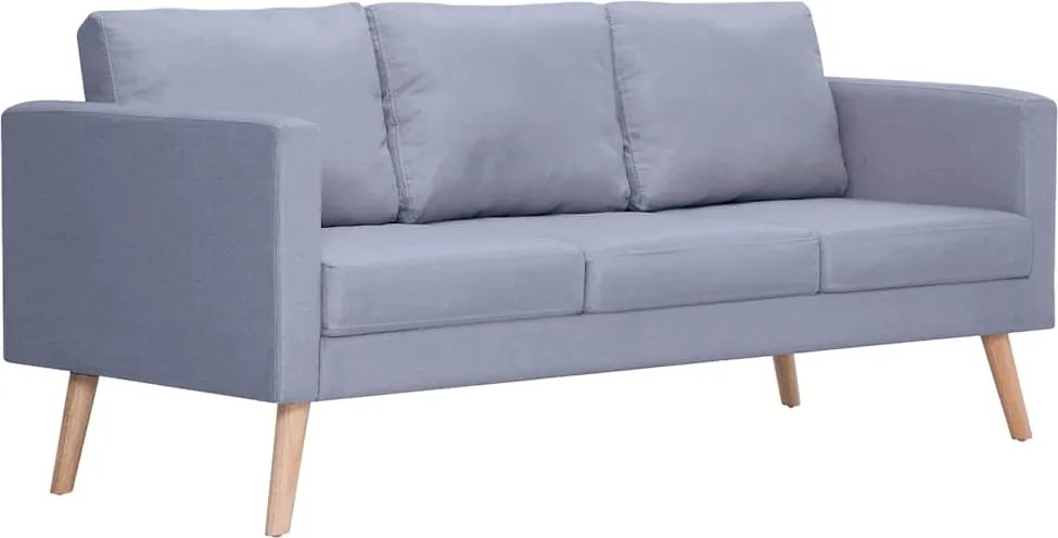 vidaXL Canapea cu 3 locuri, material textil, gri deschis
