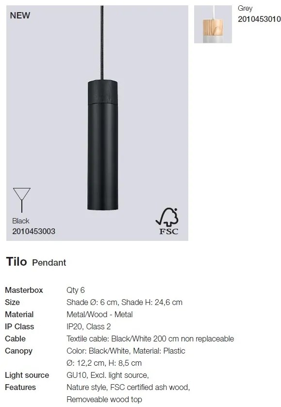 Lustra, Pendul minimalist design nordic Tilo negru 2010453003 NL