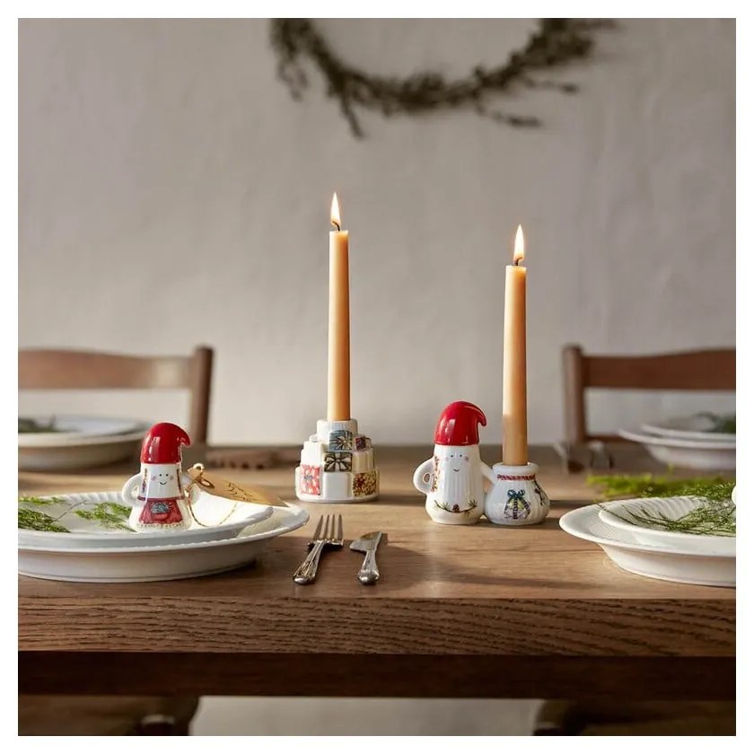 Sfeșnic din ceramică cu model de Crăciun Hammershøi Christmas Father Elf – Kähler Design