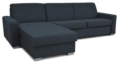 Canapea colțar extensibilă LEKA stânga, albastru, cu spațiu depozitare, pentru d