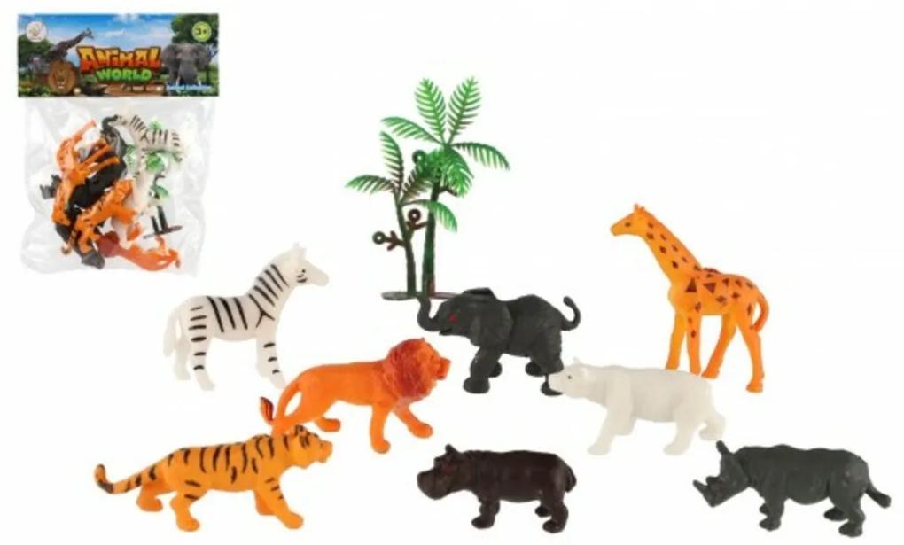 Animale safari grădina zoologică 9ks plastic 6-7cm într-o pungă 14x18x3cm