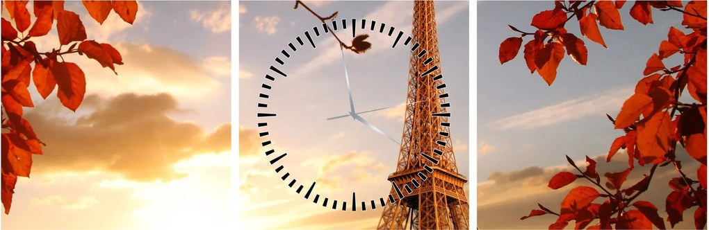 Tablou - Paris (cu ceas) (90x30 cm)