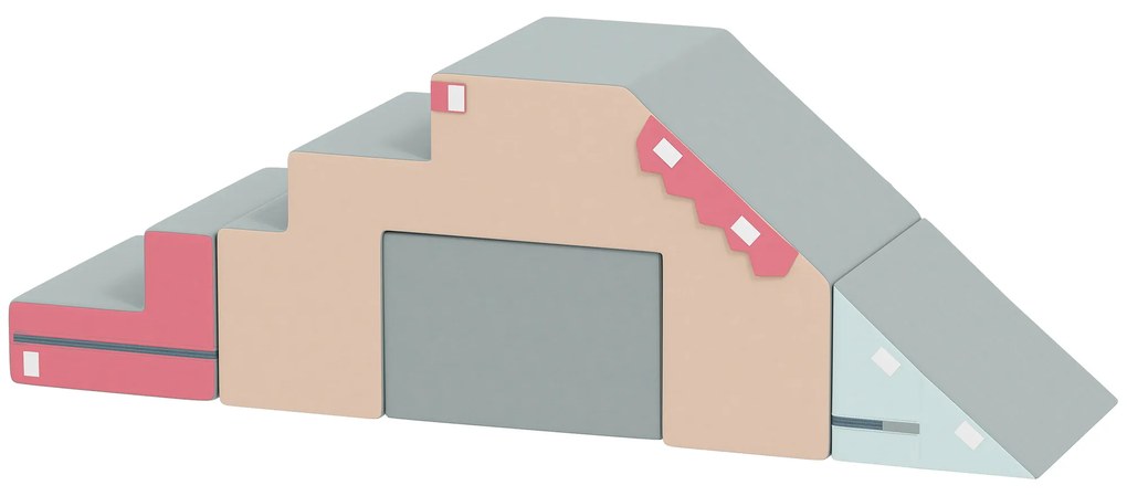 AIYAPLAY Set de 2 blocuri moi pentru copii mici, piele artificială, spumă, pentru cățărare, construcție, joacă, colorat | Aosom Romania
