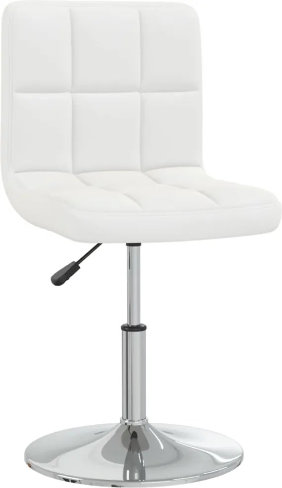 vidaXL Scaun de bar, alb, piele ecologică