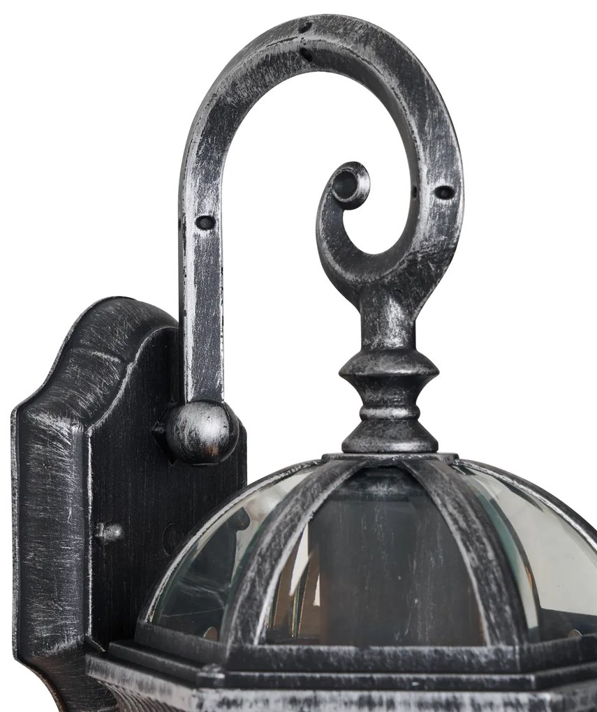 Lampă clasică de perete pentru exterior argintiu antic IP44 - Glasgow