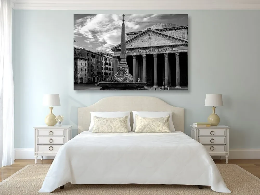 Tablou bazilica romană în design alb-negru