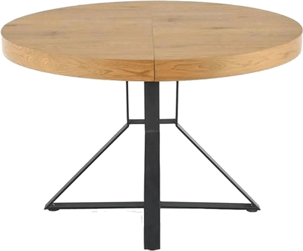 Masa extensibila MERCY, stejar/negru, 120/160x120x80 cm