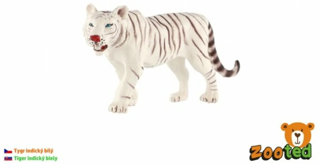 indian tigru alb plastic zootat 14cm într-o pungă