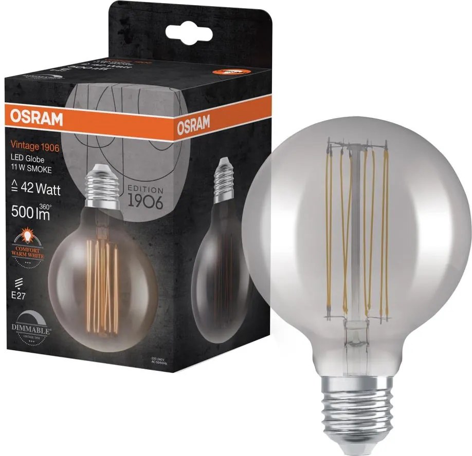 Bec LED dimabil VINTAGE FILAMENT E27/11W/230V 1800K - Osram